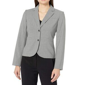 Calvin Klein Womens Double Button Gray Stretch Blazer Size 8